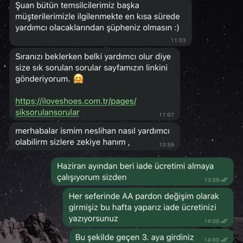 iloveshoes.com.tr Ayakkabı İadesinde Yaşanan Sorunlar Ve Gecikmeler