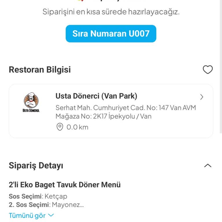 Van AVM Usta Dönerci Şikayet Yetkililere Bildiriyor