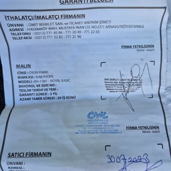 Ümit Bisiklet'in Kalitesiz Park Yatağı Ve Garanti Sorunları