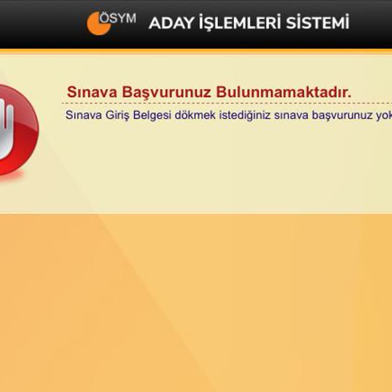 Ösym Ön Lisans KPSS Başvuru Hatası