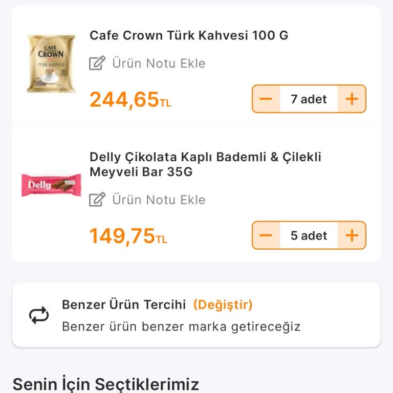 Migros Sanal Market Stok