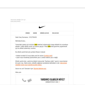 Nike İade Ücretini Bir Türlü Yatırmaması