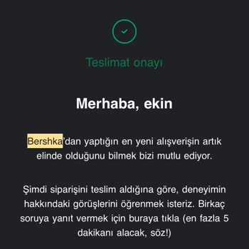 Bershka Ürün Elime Ulaşmadı