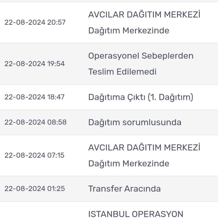 KARGOMsende Kargoyu Geç Dağıtıma Çıkarıp Getirilmemesi