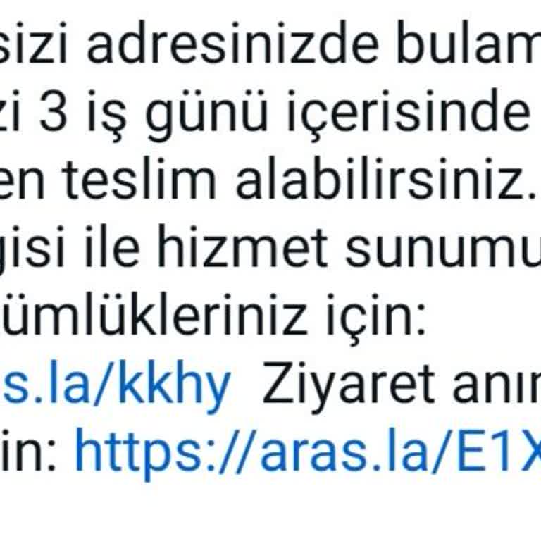 Aras Kargo Kargoyu Eve Teslim Edemiyoruz Gelip Kendiniz Alın.