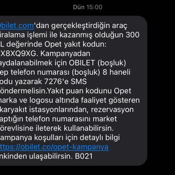 Obilet Asılsız Kampanya Mesajı