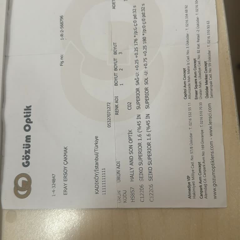 Gözüm Optik Lens Gözlük Sorununda İlgisizlik Ve Saygısızlık