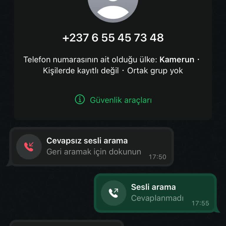WhatsApp ‪+237 6 55 45 73 48‬ WP Üzerinden Gelen Aramadan Şikayetçiyim