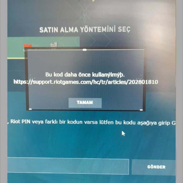 epinline Satın Aldığım VP Kodunun Kullanılmış Çıkması