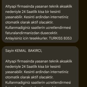 TURKISS İnternet Hizmeti Ve Altyapı Sorunları Hakkında Önemli Bilgilendirme