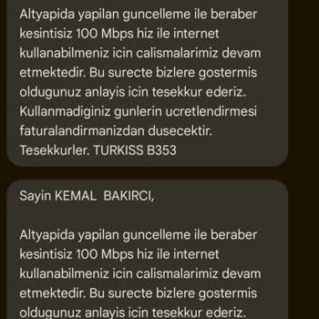 TURKISS İnternet Hizmeti Ve Altyapı Sorunları Hakkında Önemli Bilgilendirme
