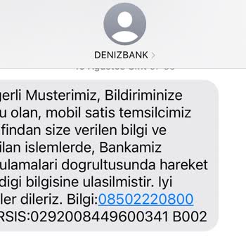 Denizbank Saha Görevlisi Şikayeti
