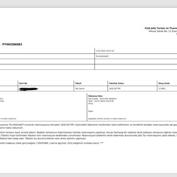 Jolly Tur Eksik İade Yapıyor