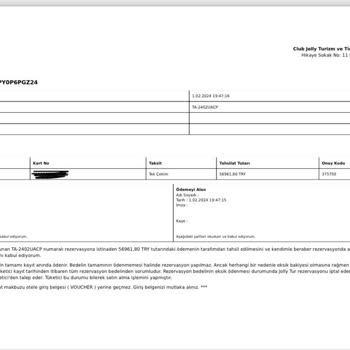 Jolly Tur Eksik İade Yapıyor