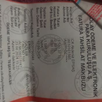 CK Enerji Akdeniz Elektrik Ödediğim Faturam Sistemde Gözüküyor