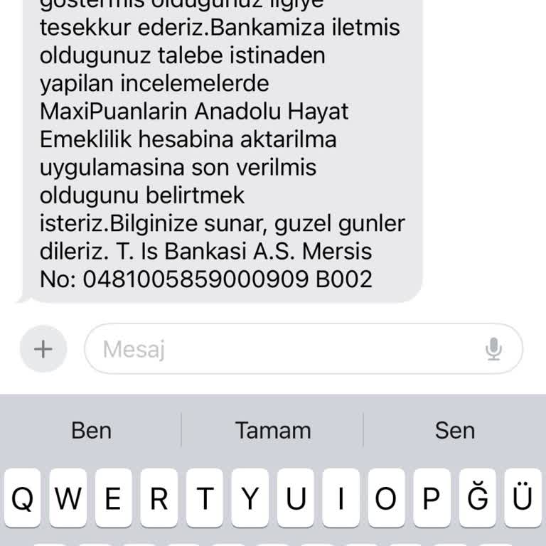 İş Bankası MaxiPuan'ın BES Fonuna Aktarılamaması