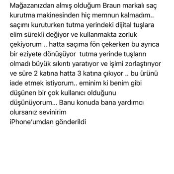 Braun-tr.com Braun HD425E HD4.2 İconic Saç Kurutma Makinesi Kullanımı Zor