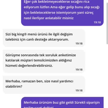 Burger King Canlı Destek Hattı Beni Cevapsız Bıraktı Ürünler Buz Gibi