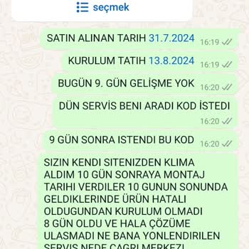 LG Hatalı Sıfır Klima Muhatap Yok!