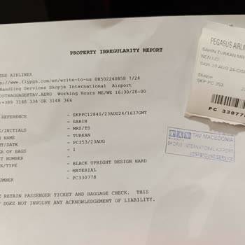 Pegasus’ta Bagajım Kayboldu