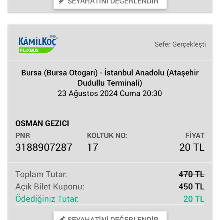 Kamil Koç Perondan Beni Almadan Gitti