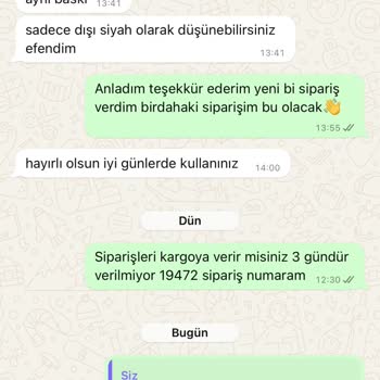 Ciqulata 4 Gündür Gönderilmeyen Sipariş