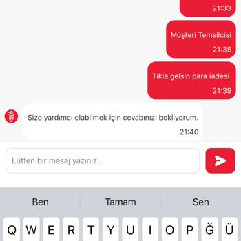 Tıkla Gelsin Müşteri Hizmetleri Sorunu