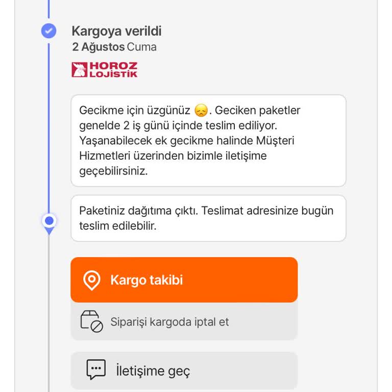 Horoz Lojistik Teslimat Sorunlarıyla Karşılaştım Ve Mağdur Oldum