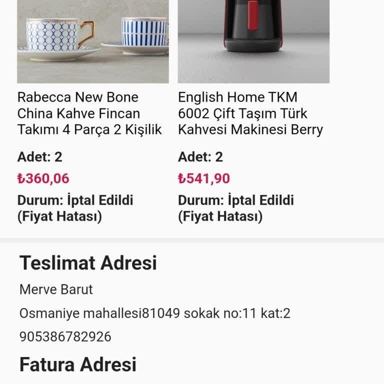 English Home İptal Edilen Sipariş Ve Mağduriyet