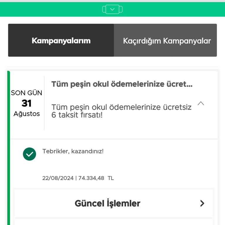 Garanti BBVA Garanti Eğitime 6 Taksit Kampanyası