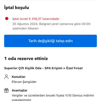 Booking Ücret İadesi Yapmıyor