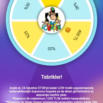 LC Waikiki Çark Kodu Kullanamıyorum