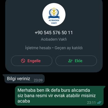 Acıbadem Vakfı (Burs Başvurusu) Burs Başvurusu Sonrası Kişisel Bilgilerimin Güvenliği Tehlikede