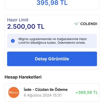 Migros İade Ettiğim Ürünün Parasını Eksik Yatırmış