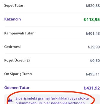 Getir Alışverişlerinde Fazla Para Çekimi Sorunu