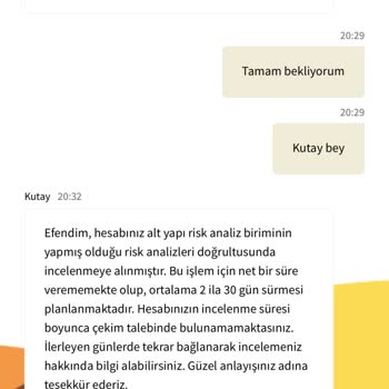Betine Hesabım Askıda İncelemeye Alınmış
