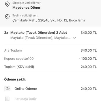 Maydonoz Döner Takonun İçinden Çiğ Tavuk Çıktı