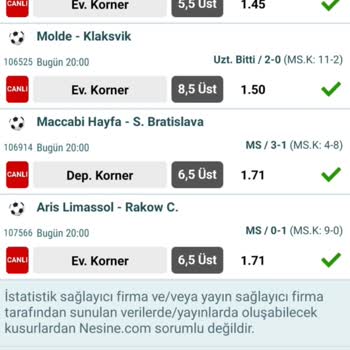 Nesine Korner Kart Bahis Seçeneği