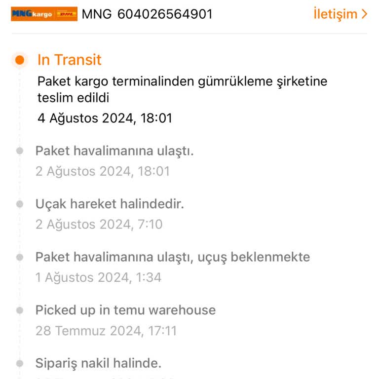 Temu Alışverişim 1 Aydır Gümrükleme Şirketinde! (MNG Kargo)