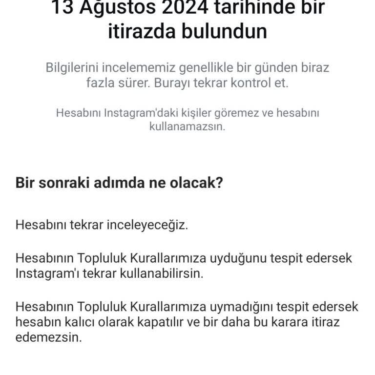 Instagram Hesabım Askıya Alındı