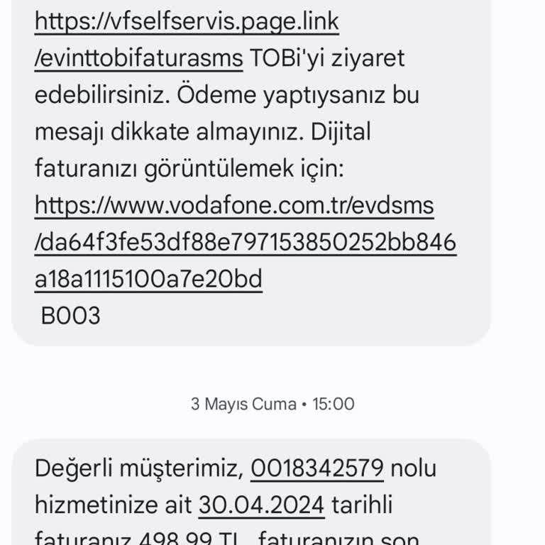 Vodafone Müşteri Hizmetlerine Ulaşamama ve Yüksek Fatura Sorunu