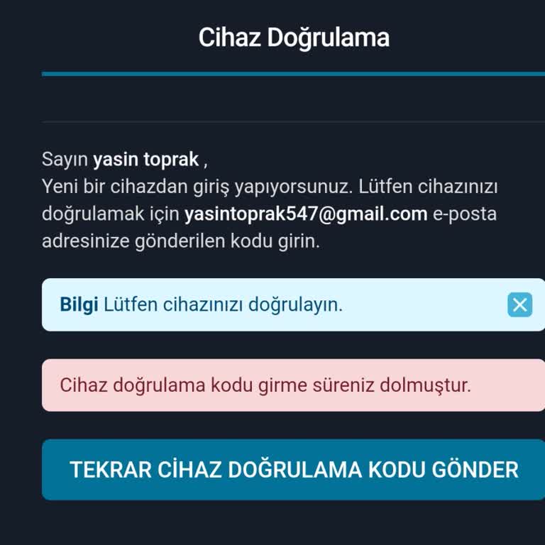 BTCTURK Cihaz Onay Kodu