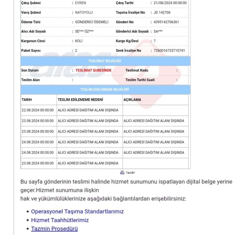 Aras Kargo Ankara Natoyolu Şubesi