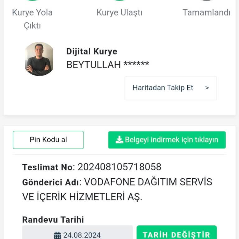 Dijital Kurye Sim Kartımı Teslim Etmiyor