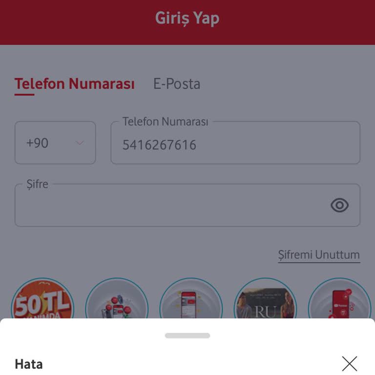 Vodafone Pay Giriş Sorunu Yaşıyorum