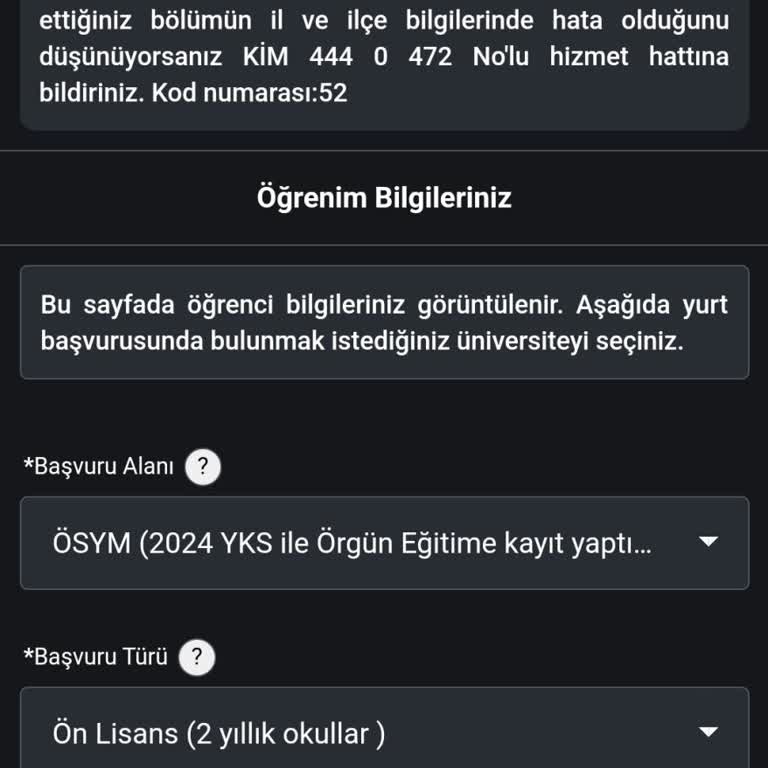 Gençlik ve Spor Bakanlığı Yurt Başvuru Sorunu