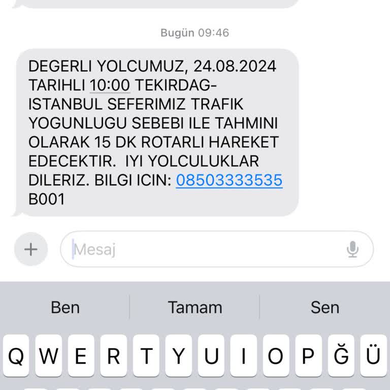 Pamukkale Turizm 40 Dakikalık Rötar