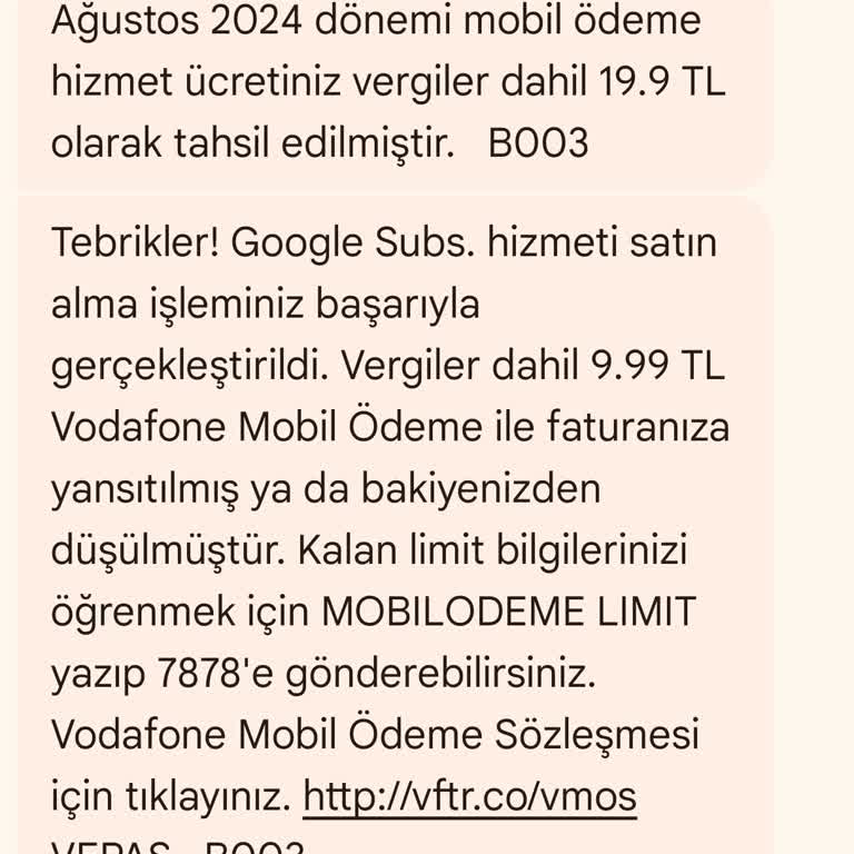 Vodafone Pay Vodafone'un Bilgilendirme Eksikliği Ve Ücretlendirme Sorunu