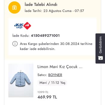 Aras Kargo İade Ettiğim Kargom Kayıp