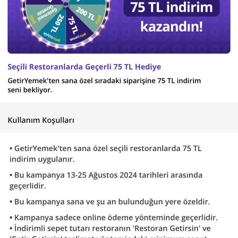 GetirYemek Tüketiciyi Yanıltıcı Kampanya